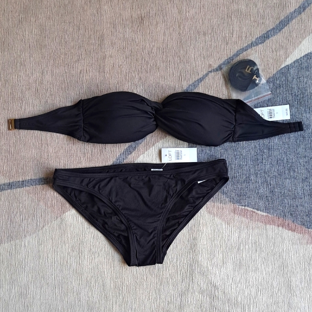 Loft Beach Bikini. Black. Size Small (Fits Like XS)